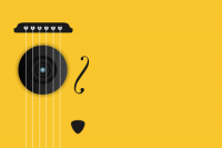 Kadr na żółtą gitarę