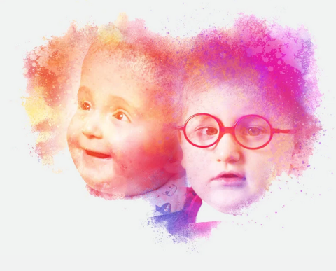 Zdjęcie przedstawia twarze dwujki dzieci - źródło; Hospicjum „Formuła Dobra” we Wrocławiu