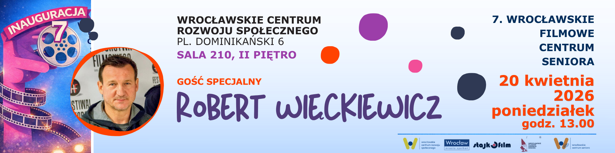 Zaproszenie na spotkanie i malutkie zdjęcie Roberta Więckiewicza.